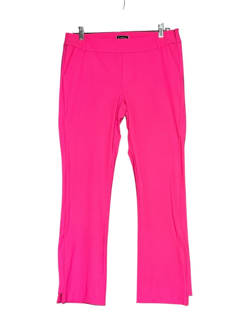 GOLFTINI Hot Pink Straight Leg Golf Pants Stretch Slash Pockets Hem Notch Size M - Picture 15 of 15